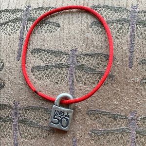 Uno De 50 Red String Bracelet